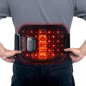 Cordless Wearable Infrared Light Therapy Pad with Near Red Light Therapy Heat Lamp, Lower Back Therapeutic Heating Device for Deep Muscle Relaxation,Improve Blood Circulation