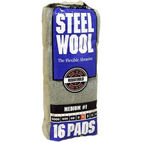 #1 Homax 106604-06 Rhodes American Steel Wool Pad Medium #1, 16-pack