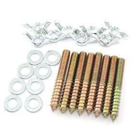 8pcs Hanger Bolts 3/8-16 x 3" Double Headed Screws with 3/8-16 Wing Nuts and 3/8" Flat Washers Self Tapping Fixed Screws for Pet Furniture, Household Furniture