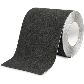 4 Inch x 33Ft Anti Slip Tape, Grip Tape for Stairs Outdoor/Indoor, Waterproof Non Skid Roll for Stair Treads Non Slip, High Traction Friction Abrasive Adhesive Stair Steps - Black