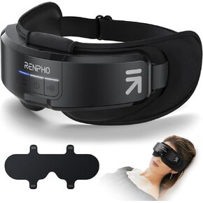 RENPHO Eye Massager FSA HSA Eligible, 2-in-1 Eyeris Shift Eye Massager Mask for Migraine with Heat & Bluetooth Sleep Mask, Temple/Head Massager for Eye Strain Relief, Birthday Gifts for Women Men
