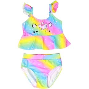 DXTON Toddler Girls Swimsuit Mermaid Tankini Set 2-Piece Swimming Bathing Suit Beach Sport 3-10 Years