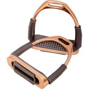 Rose Gold Flexible Stirrups Horse Riding Bendy Flex Safety Irons S Steel