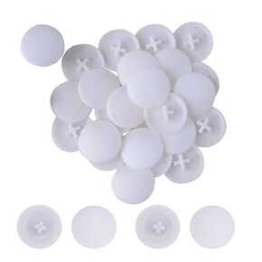 100PCS White Screw Covers | Screw Caps White | Decorative Plastic Screw Caps | Elegant and Versatile - Home, Office, or Workshop | Easy to Install - Screw Cap Covers | 17mm, White | for Homeowners
