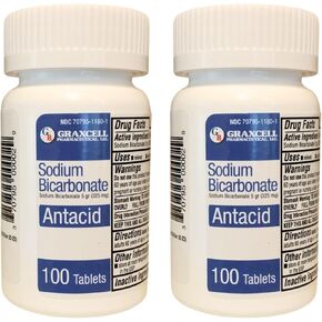 Sodium Bicarbonate Tablets |USP 650mg (10 Grains) |Relief of Acid Indigestion, Heartburn, Sour Stomach & Upset Stomach | Kidney Health | 200 Count