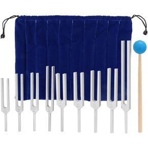 9Pcs Tuning Forks Set, Body Tuning Forks for Healing Chakra with Storage Bag, Musical Instrument for DNA Healing, Sound Therapy (174Hz, 285Hz, 396Hz, 417Hz, 528Hz, 639Hz, 741Hz, 852Hz, 963HZ)