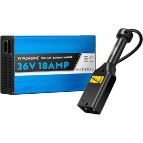 VIVOHOME 36 Volt Golf Cart Battery Charger for EZ-GO, 18AMP 5-STAGE Smart Battery Charger w/Trickle Charger, D Plug for EZ-go TXT, 5-8 Hours Full Charge