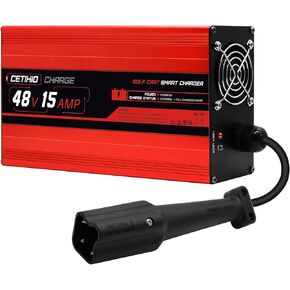 48 Volt Golf Cart Battery Charger for Yamaha G29 Drive & Drive 2,3 pin Leaf Plug, Trickle Charger,15 Amp, 5-8 hrs Full Charge for Lead Acid Batteries, Replace 48V G29 Golf Charger, Yamaha Golf Charger