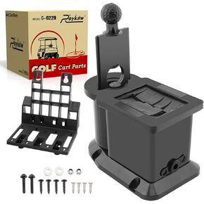 Roykaw Golf Cart Ball Washer and Club Cleaner with Bracket Kit Compatible with EZGO, Club Car, Yamaha, Advanced EV - Upgrade Club Car Precedent Bracket