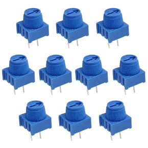 10 Pcs 1K Ohm Breadboard Trim Potentiometer, Blue Knob Variable Resistors Trimmer Potentiometer Assortment Kit for Arduino