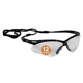 KleenGuard™ V30 Nemesis™ Safety Glasses (25676), Clear Lenses, Black Frame, Unisex Eyewear for Men and Women (12 Pairs/Case)