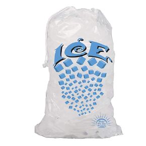 Drawstring Ice Bags/Perfect for Ice Machines, Freezers and Portable Storage (20 Lbs)