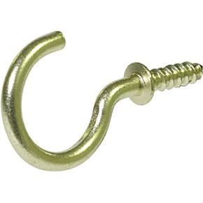 Hardware Essentials 320408 Hardware Essentials Solid Brass Cup Hook 1", Brass Finish, 100-Pack