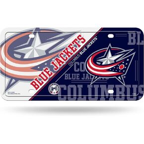 Rico Industries NHL Columbus Blue Jackets Split Metal Auto Tag 8.5" x 11" - Great for Truck/Car/SUV
