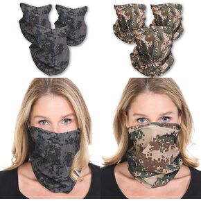 Balaclava Face Mask, Neck Gaiter, UV Protector Hood Motorcycle Ski Snowboarding Cycling Hunting Scarf for Men Women Kids (Camo Black, Original)