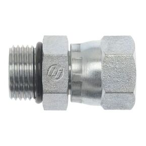 Brennan Industries 6402-16-16-O Steel Straight Tube Fitting, 1-5/16"-12 SAE ORB x 1-5/16"-12 SAE Thread, 1" Male O-Ring Boss x 1" Female JIC Swivel