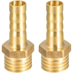 Brass Hose Barb Fitting,1/2" Barb x 1/2" NPT Male, Adapter, NPT Male to Barb Pipe Fitting 2pcs