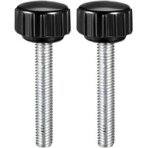 uxcell M5 x 30mm Metric Male Thread Knurled Clamping Knobs Grip Thumb Screw on Type Plastic Threaded Hand Bolt Knobs Black 2 Pcs