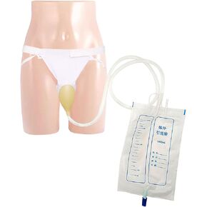 Urinals for Men Urinary Incontinence Kit, Wearable Urinal Collect Bag Reusable, Drainage Bag System External Incontinence Products for Elderly Bedridden