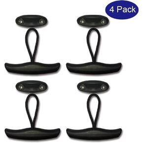 Kayak Carry Handle Pull Canoe Handles T-Handle Grip Front Rear Mount Replacement Hardware Parts Kit with Cord Rope Pad Eyes Screws Carrying Accessories 4 PCs