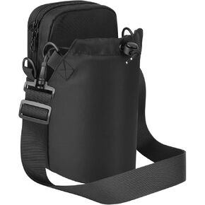 Cosmos Water Bottle Bag Crossbody Bottle Holder Carrier Case Bag Bottle Sling Bag Pouch with Adjustable Shoulder Strap & Pocket, Fits 20 to 60 oz Bottle for Hiking Camping Walking Travel & Fishing