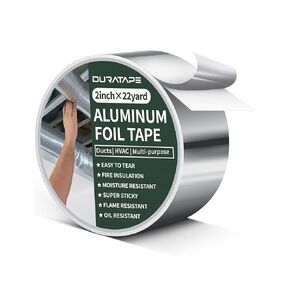 Aluminum Foil Tape,2 inch x 22 Yards-66FT (3.9 mil), Duct Tape, Heat Resistant, Insulation Tape for HVAC, Metal Repair, Heavy Duty Tape for Ductwork, Dryer Vent (22YD Silver)