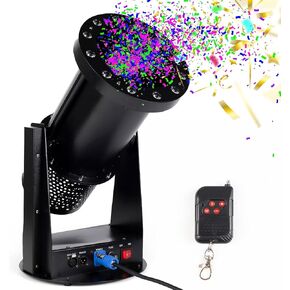 Confetti Launcher Cannon Machine, LED Confetti Machine Blower with DMX Long-range Control for Concert Party Wedding Disco Show, Confetti Shooter Launcher Machine 3-in-1 RGB Used by Club&Stage