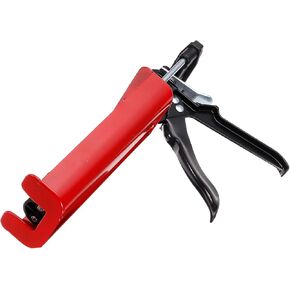 uxcell Manual Adhesive Application Applicator, Dual Component Cartridges Epoxy Caulk Gun, 25:1 Thrust rate for 400 ML (1:1), Red