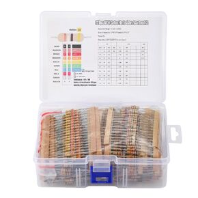 1120Pcs 56 Values 1W ±5% 0.33R-2.2M Ohm Carbon Film Single Resistor Kit Electrical Electronics Small Resistors Pack