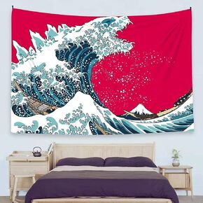 Ofat Home Japanese Monster Tapestry The Great Wave off Kanagawa Painting Wall Hanging Decor Poster, 59"x78.7" (monster)
