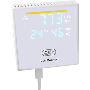 CO2 Controller Digital Air Quality(IAQ) Monitor Detector Indoor Air Temperature RH Humidity Tester Environmental Sensor Smart Air Analyzer (CO2 / Air Temp/Humidity)