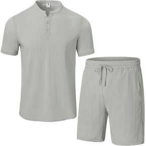Rdruko Men's 2 Piece Outfits Sets Summer Beach Vacation Outfits Suits Short Sleeve Casual Button Down Shirts