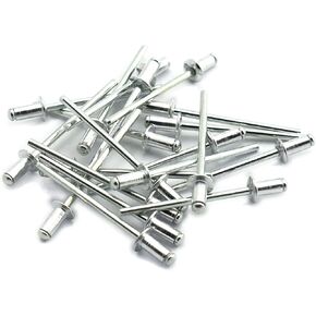 120pcs 1/8" x 1/4" (4-4) Aluminum Blind Pop Rivet Round Dome Head Open End Decorating Fastener Nails Pop Rivets