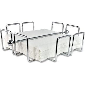 Cuisinox Indoor Outdoor Stainless Steel Napkin Holder with Weighted Arm, 7.5" x 7.5"