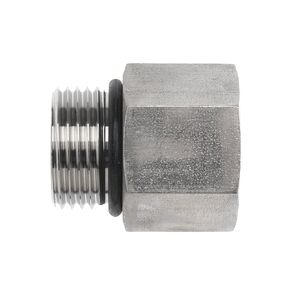 6410-24-16-O-SS Stainless Steel Straight Reducer, 1-7/8"-12 SAE ORB x 1-5/16"-12 SAE ORB Thread, Male O-Ring Boss x Female O-Ring Boss