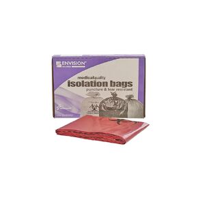 Stout by Envision Medical Waste Bags, 40-45 Gal, 45"x49", Red, 1.2 Mil, 100 ct. Extra Heavy, Made in America by People Who are Blind or Visually Impaired