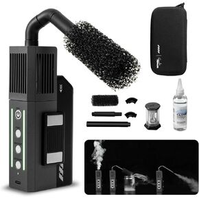 آلة دخان مولد الضباب الصغيرة المحمولة من سموك نينجا، مع 3 تأثيرات دخان محددة مسبقًا، تركيبة آمنة للطعام، لا وقت انتظار، تحكم عن بعد، ومحولات لتأثيرات الدخان المختلفة، البطارية غير متضمنة in Kuwait