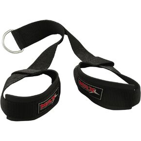 MRX Ab Crunch Gym Tricep Straps Cable Pull Down Abdominal Chinning Bar Workout Black