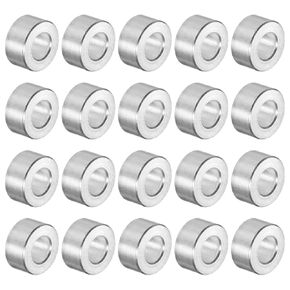 uxcell 20pcs Aluminum Spacer 5mm Bore 10mm OD, 5mm Length Screw Standoff Bushing Plain Finish Round Spacer for M5 Screws Bolts and Rods