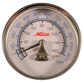 Milton Mini High Pressure Dial Gauge, Brass, 1/4" NPT (1191)