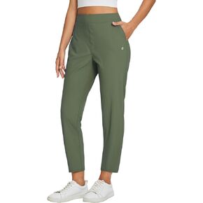 BALEAF Womens Travel Pants Lightweight Stretch with Zipper Pockets Petite Ankle Dressy Golf Work Business Casual Slacks