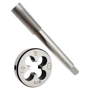 M10 x 1 Tap & Die Set LH M10x1 Metric Thread Tap Die Left Hand Straight Fluted Machine, M10x1 Tap Die LH Machine Screw Die Tool M10 x 1 Die LH