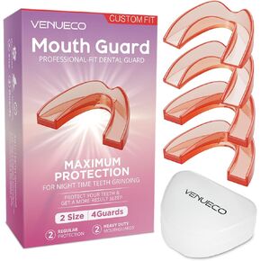 Mouth Guard for Grinding Teeth at Night: Dental Guard for Sleeping at Night-4 Pack/2 Size