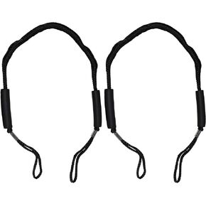 SGT KNOTS Bungee Dockline Rope - Elastic Dock Lines for Boats Ties and Jet Ski Accessories (6ft - 2 Pack, Black)