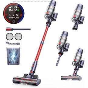 Cordless Vacuum Cleaner, 550W 45Kpa Vacuum Cleaners for Home, Stick Vacuum with Self-Standing, Max 60 Mins, Touch Screen, Vacuum Cleaner with Charging Station for Hard Floor Carpet Car Pet