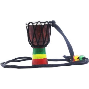 Milisten Pendants African Music Necklace Fan Percussion Mini Instrument Kid Wooden Musical Lover Pendant Classic Drum Brown Hand Drummer for Tabla