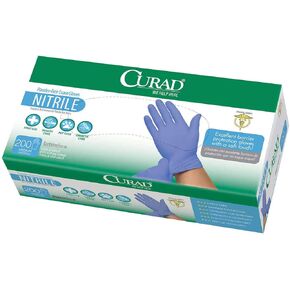 Curad / Medline Powder Free Nitrile Exam Glove/medical Exam Quality Medium 200 Ct