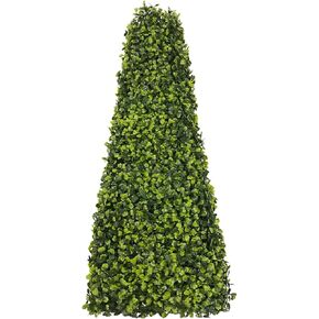 Topiary Trees Artificial Outdoor Boxwood Trees Highly Realistic Decorative Buxus Tower, UV Resistant Fake Tree for Home Garden/Indoor & Outdoor Use, 1 Piece