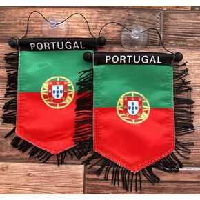 Portugal Flags for Car Portuguese Home mini Banner Automobile charm small window sticker Easy to use Sticks to glass