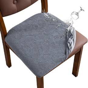 Waterproof Seat Cover for Dining Room Chair Seat Covers Washable Kitchen Chair Seat Slipcovers Protector (Beige, 2 PCS)